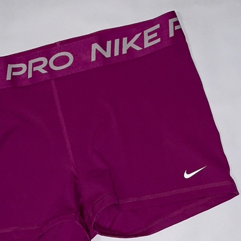 Nike Women's Athletic Shorts - Magenta with Silver Accents
